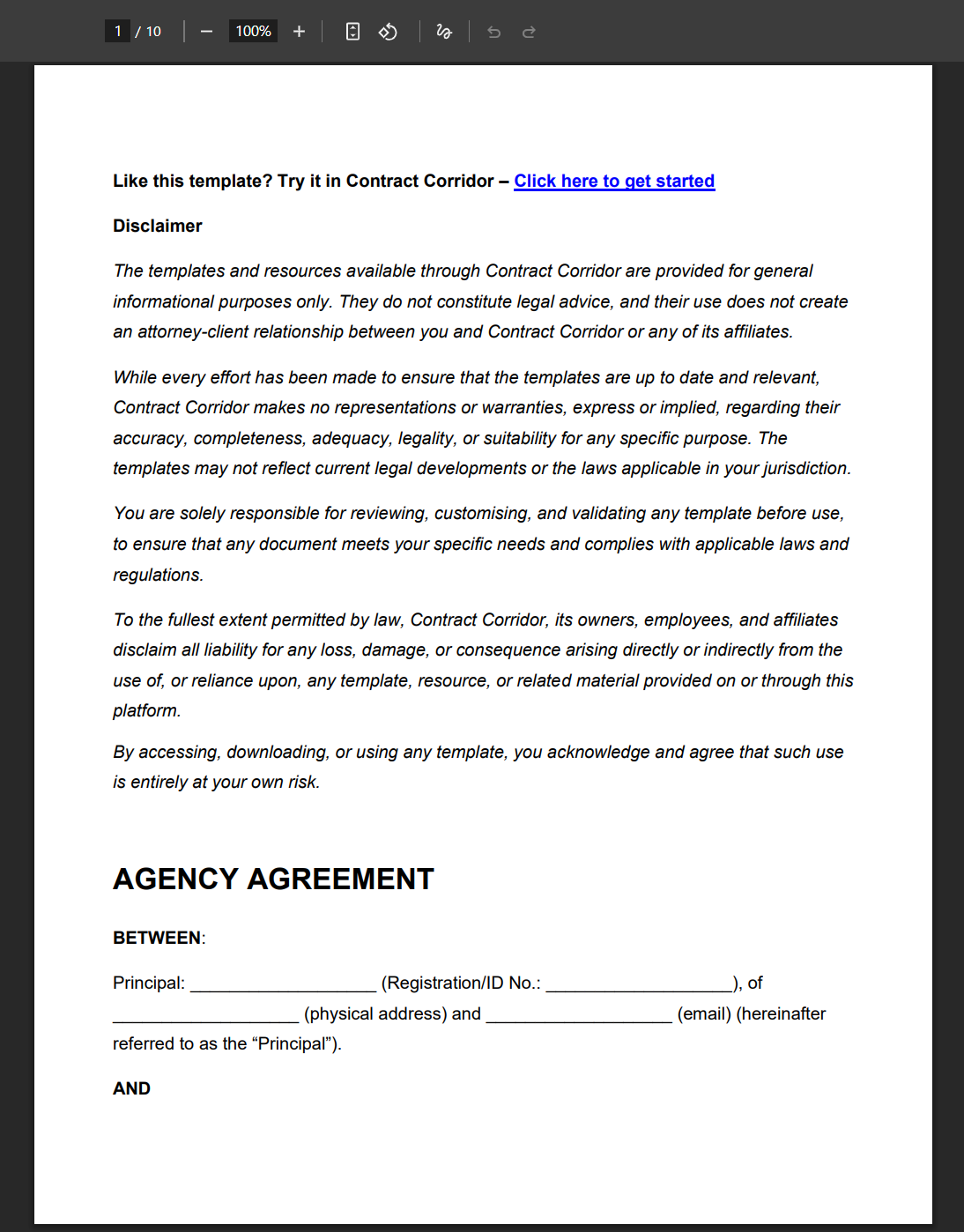 Contract-Templates-Agency-Agreement