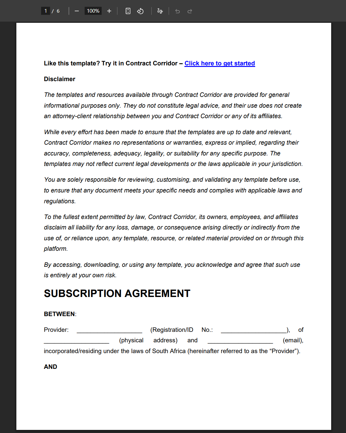 Contract-Templates-Subscription-Agreement