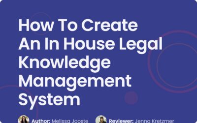 How To Build a Legal Knowledge Management System