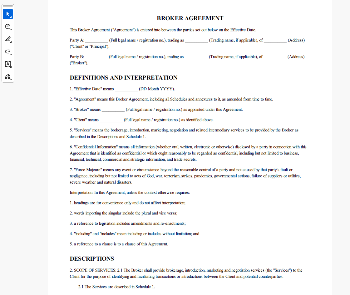 Broker Agreement