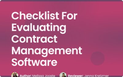 Checklist For Evaluating Contract Management Software Guide