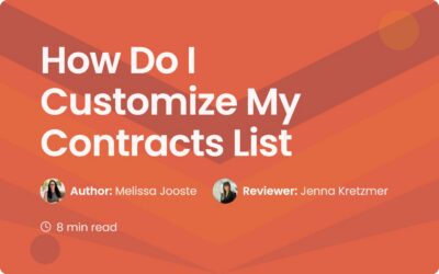 How Do I Customize My Contracts List | Contract Corridor