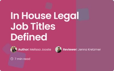 In House Legal Job Titles & Roles Explained | Hierarchy