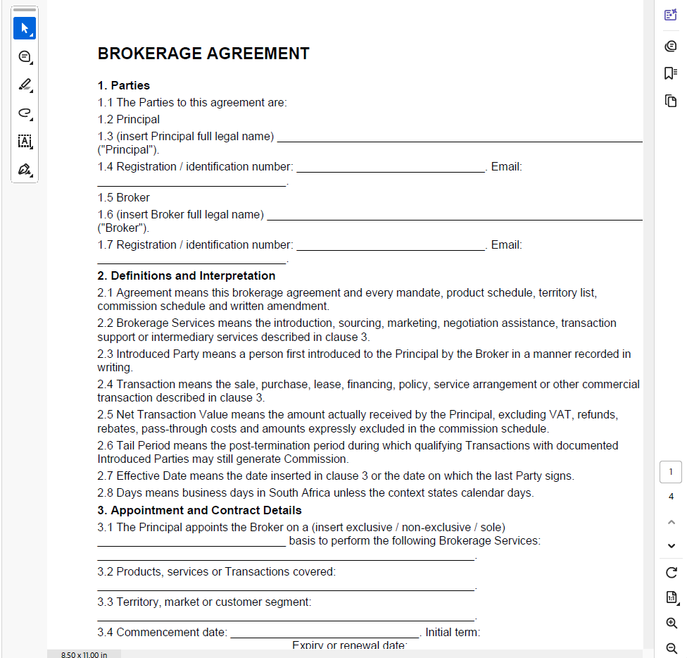 Brokerage Agreement