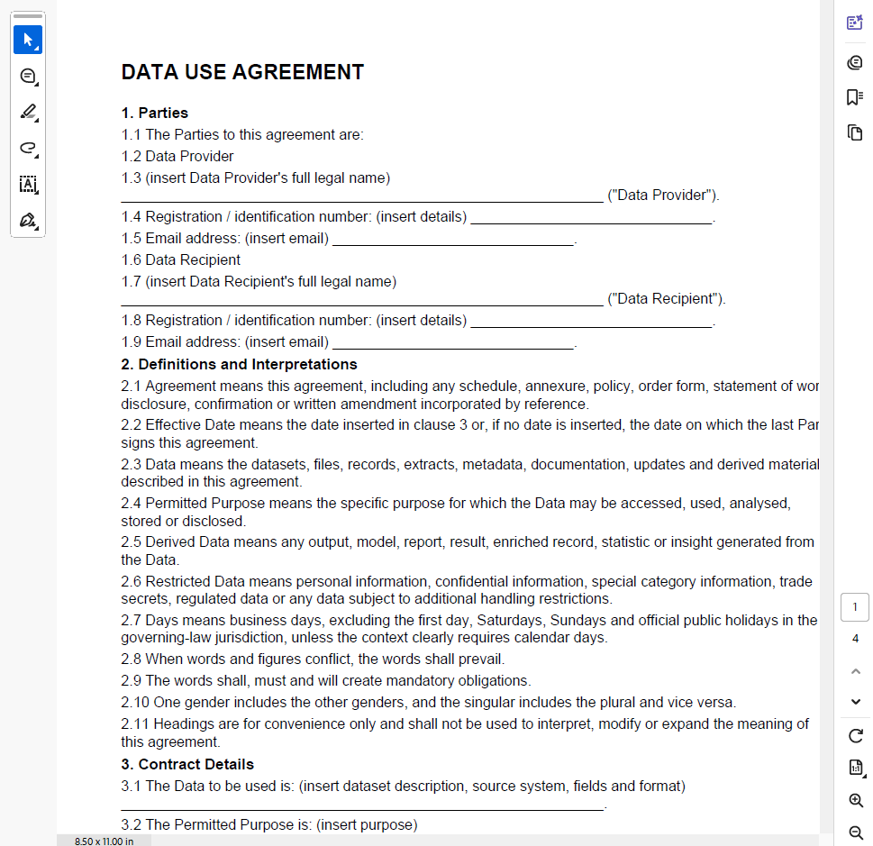 DATA USE AGREEMENT