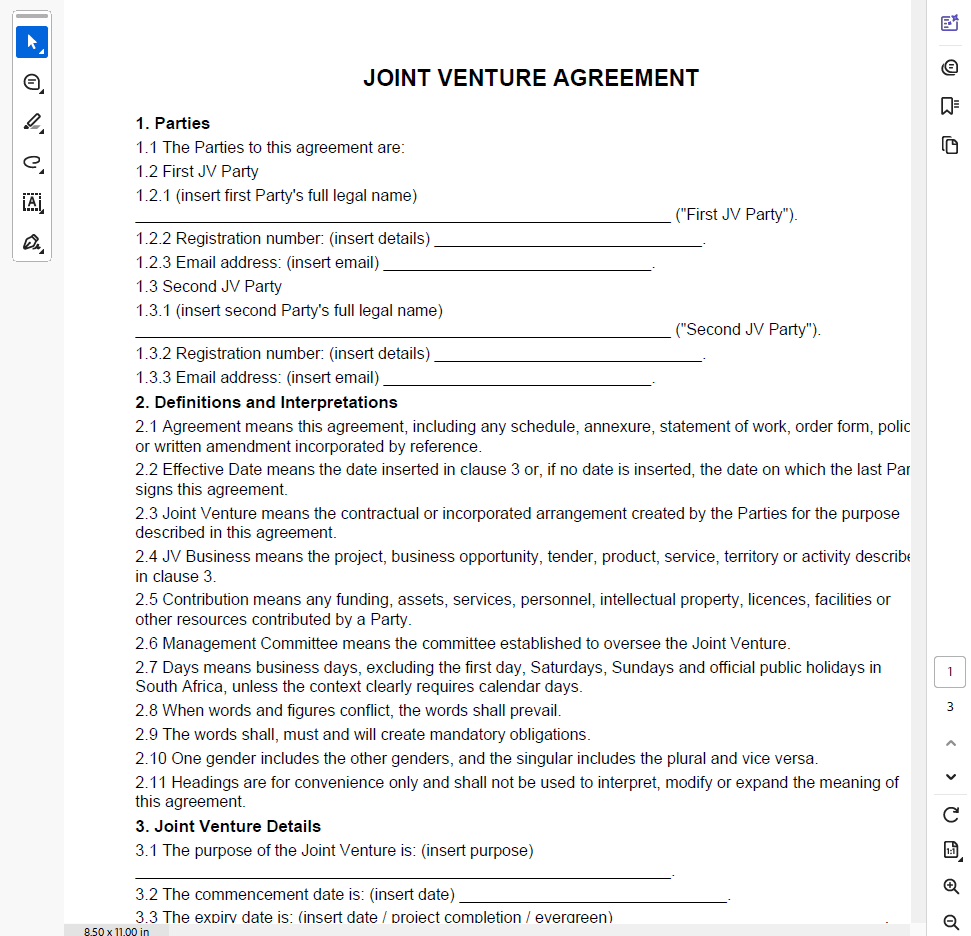 Joint Venture Agreement