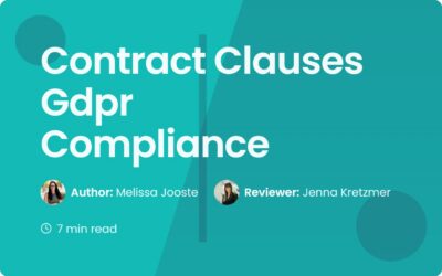Contract Clauses Gdpr Compliance | Guide for Managers