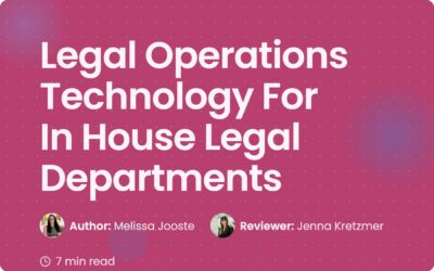Legal Operations Tech for In-House Legal Departments