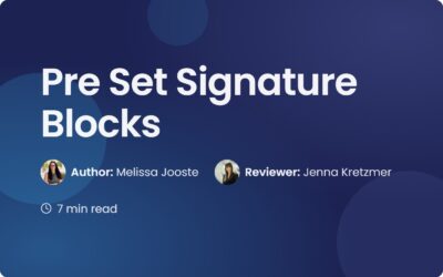 Pre Set Signature Blocks Guide | Contract Corridor